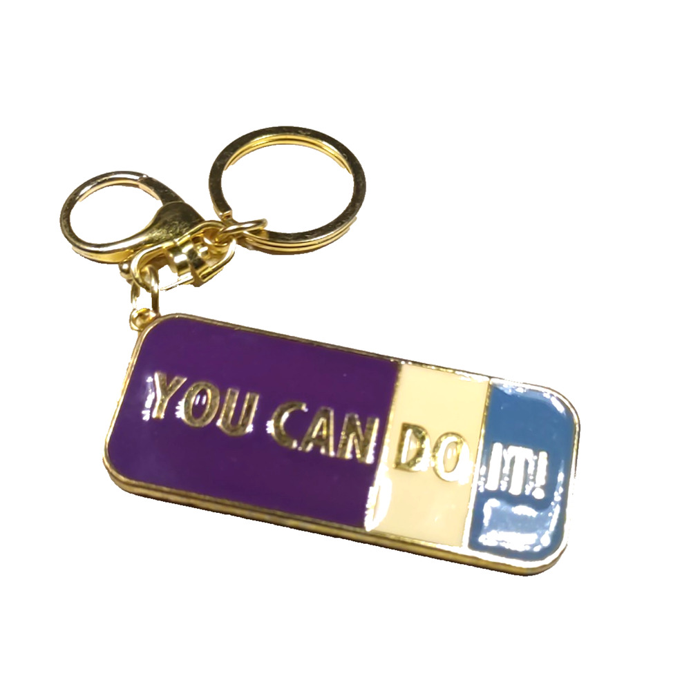 You Can Do It Gold Tone Keychain Purse Clip
